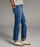 Payton Cropped Straight Stretch Cuffed Jean
