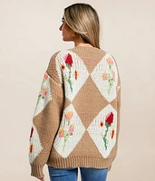 Floral Patchwork Cardigan Sweater