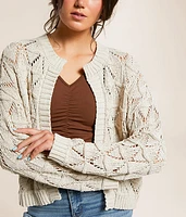 Open Stitch Cardigan Sweater
