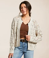 Open Stitch Cardigan Sweater
