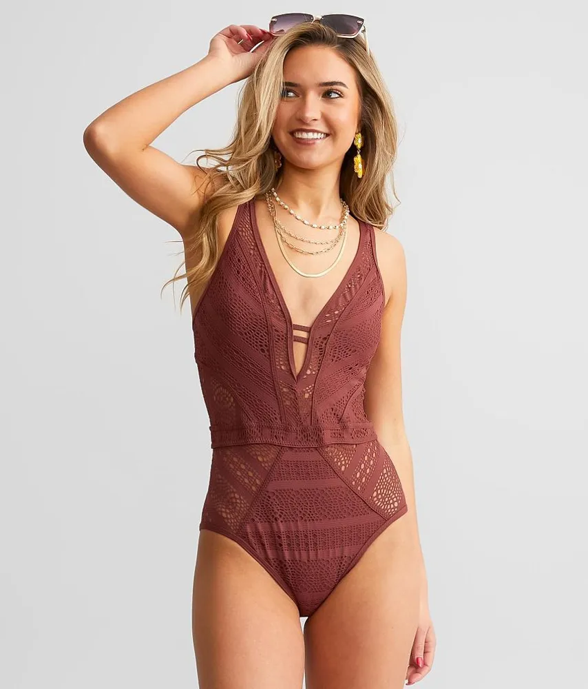 Becca Swim Women's Color Play Plunge One Piece Swimsuit at