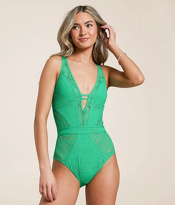 Color Play Plunging Swimsuit