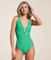 Color Play Plunging Swimsuit