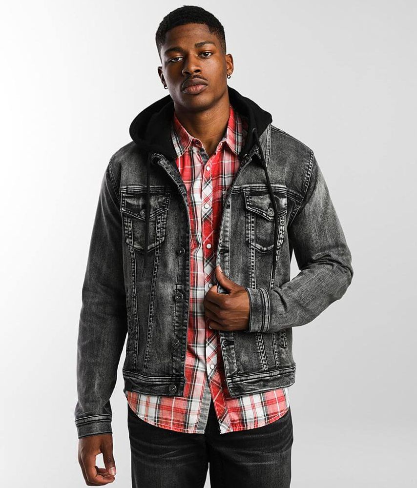 BKE Bradley Hooded Denim Stretch Jacket