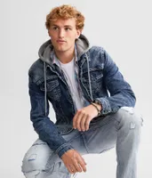 BKE Bradley Hooded Denim Jacket