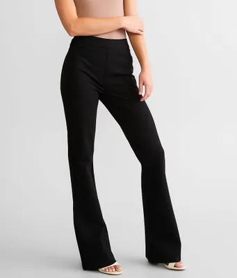Buckle Black Pull On Flare Stretch Pant