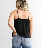 Lace-Up Flowy Tank Top