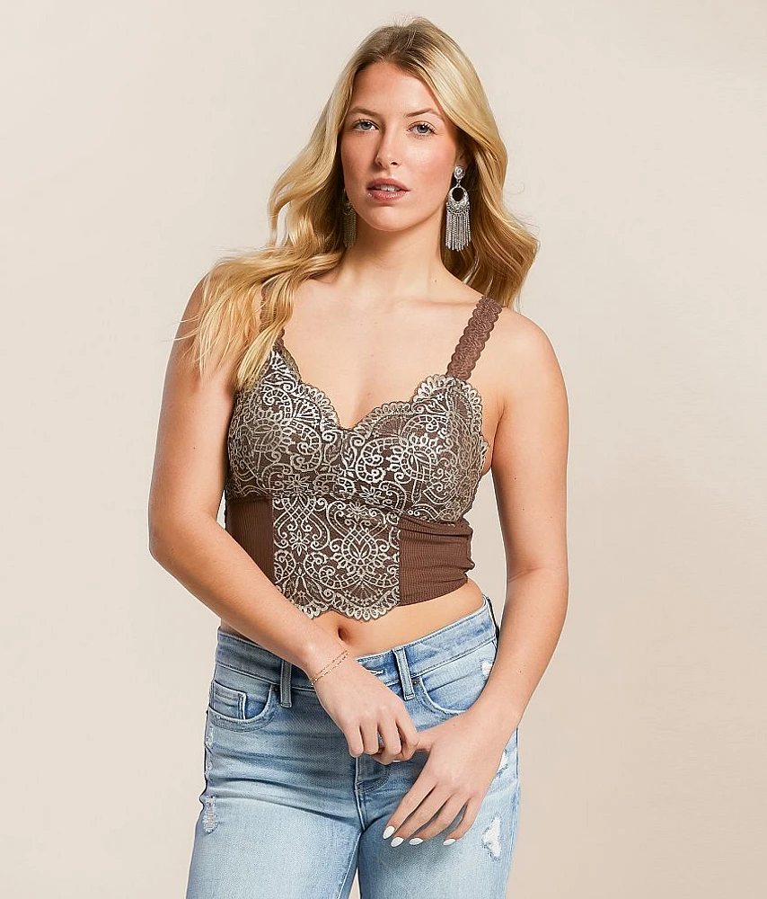 BKE core Embroidered Lace Full Coverage Bralette