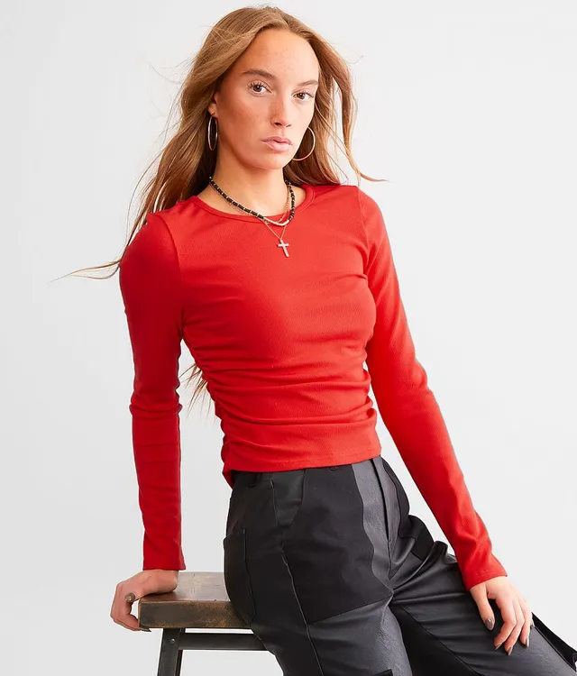 FITZ + EDDI Ruched V-Neck Fitted Top