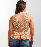 Cinch Tie Peplum Tank Top