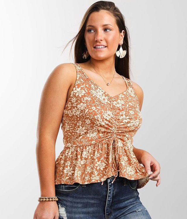 Juniors' SO® Cinched Front Peplum Tank Top