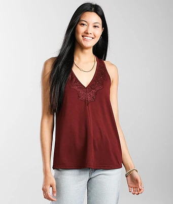 Eyelash Lace Applique Tank Top