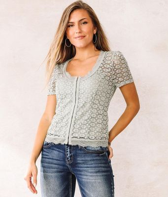 Willow & Root Floral Eyelash Lace Top