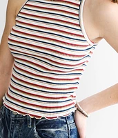 Striped Rib Knit Tank Top