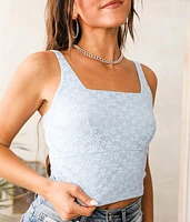 Lace Applique Cropped Tank Top