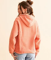 Autum Quarter Zip Chenille Hooded Sweatshirt