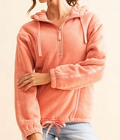 Autum Quarter Zip Chenille Hooded Sweatshirt