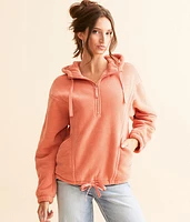 Autum Quarter Zip Chenille Hooded Sweatshirt