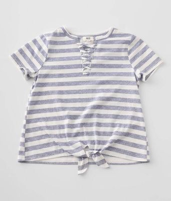 Girls - BKE Striped Lace-Up T-Shirt