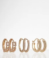 3 Pack Hoop Earring Set