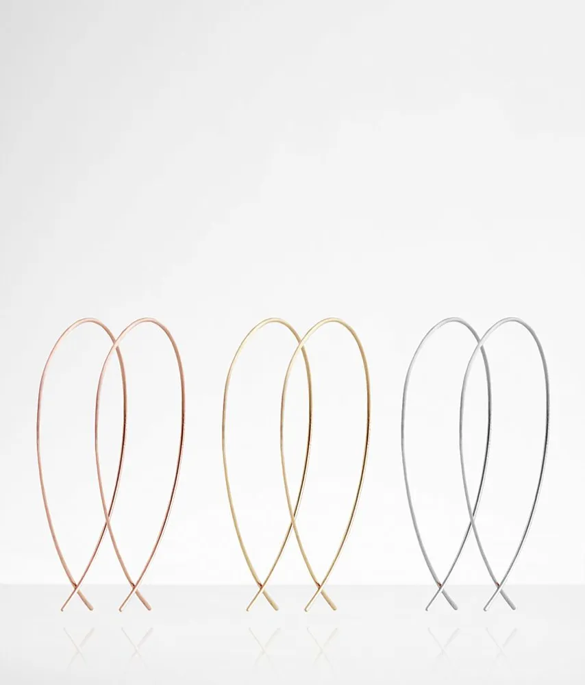 boutique by BKE 3 Pack Oblong Hoop Earring Set