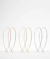 boutique by BKE 3 Pack Oblong Hoop Earring Set