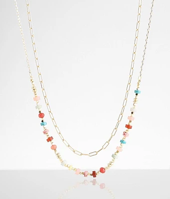 boutique by BKE 2 Pack Stone Necklace Set