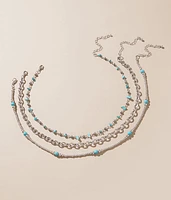 3 Pack Western Turquoise Necklace Set