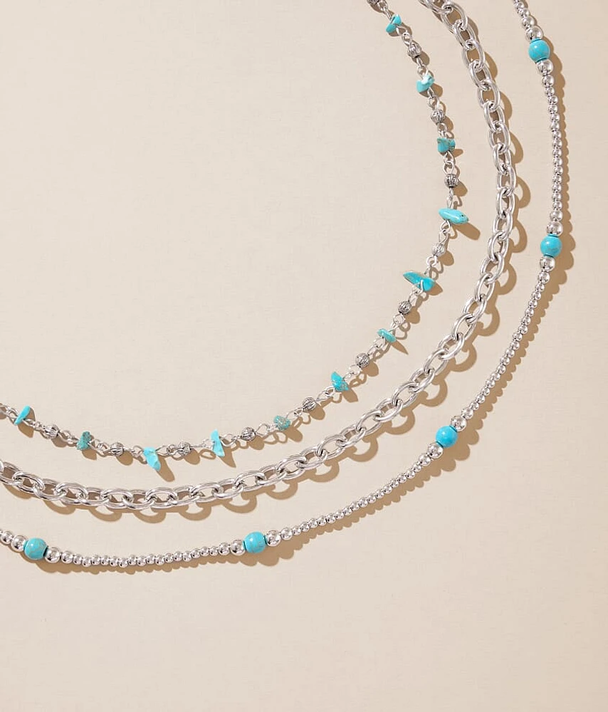 3 Pack Western Turquoise Necklace Set