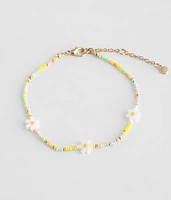 BKE Daisy Flower Ankle Bracelet