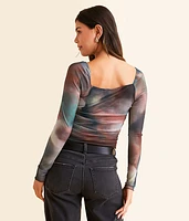 Marble Mesh Top