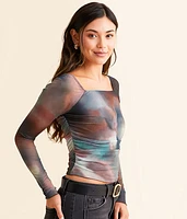 Marble Mesh Top