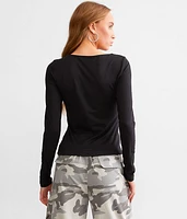 Twisted Cut-Out Rosette Top