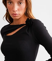 Twisted Cut-Out Rosette Top
