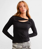 Twisted Cut-Out Rosette Top