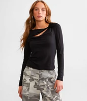 Twisted Cut-Out Rosette Top