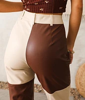 Color Block Pleather Pant