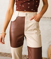 Color Block Pleather Pant