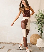 Color Block Pleather Pant