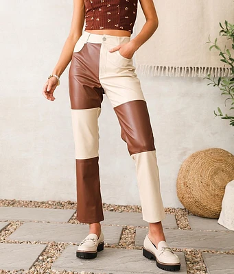 Color Block Pleather Pant