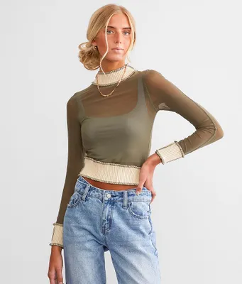 Gilded Intent Fitted Mesh Top