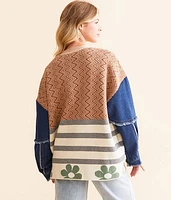 Pieced Cardigan Sweater