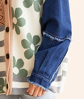 Pieced Cardigan Sweater