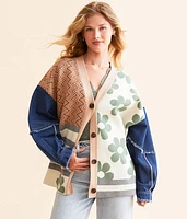 Pieced Cardigan Sweater
