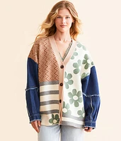Pieced Cardigan Sweater
