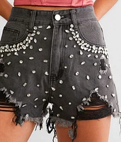 Ultra High Rise Rhinestone Short