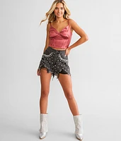 Ultra High Rise Rhinestone Short