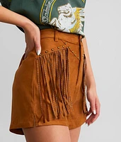 Rhinestone Fringe Stretch Short