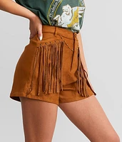 Rhinestone Fringe Stretch Short