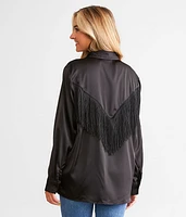 Western Satin Fringe Blouse